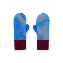 Load image into Gallery viewer, Striped mittens  cobalt - nude
