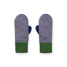 Load image into Gallery viewer, Striped mittens indigo - nude
